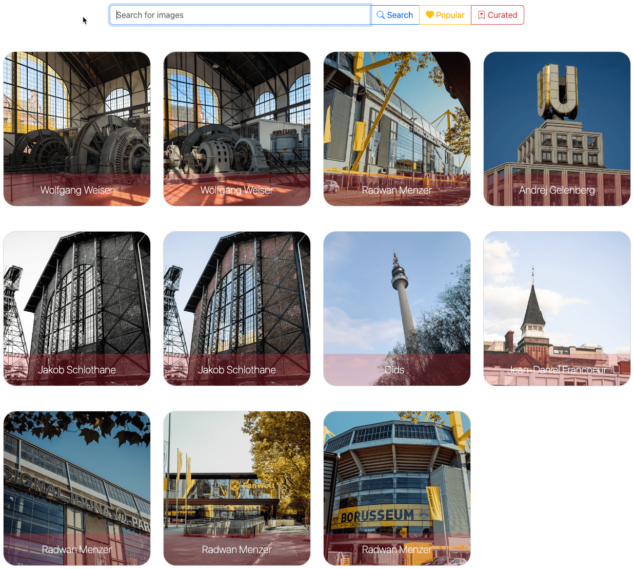 Finished image gallery in TMS WEB Core